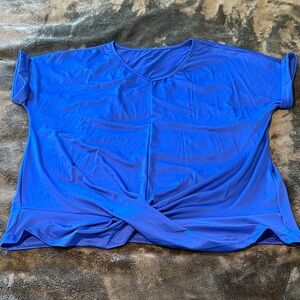 Elegant Royal Blue Women's Short Sleeve Top